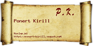 Ponert Kirill névjegykártya